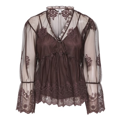Only Blusa Camy Mesh Black Coffee Only Blusa Camy Mesh Black Coffee