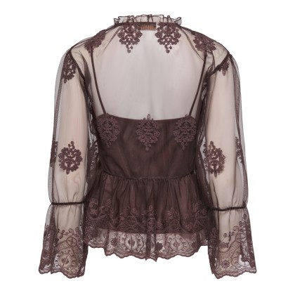 Only Blusa Camy Mesh Black Coffee Only Blusa Camy Mesh Black Coffee