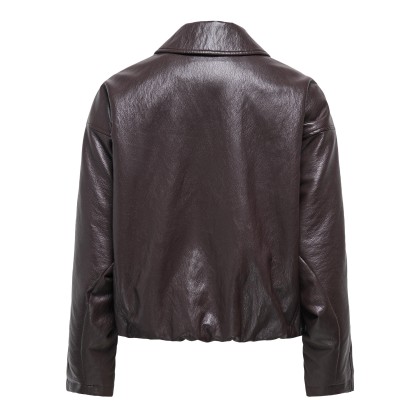 Only Casaco Masja Faux Leather Chocolate Torte Only Casaco Masja Faux Leather Chocolate Torte
