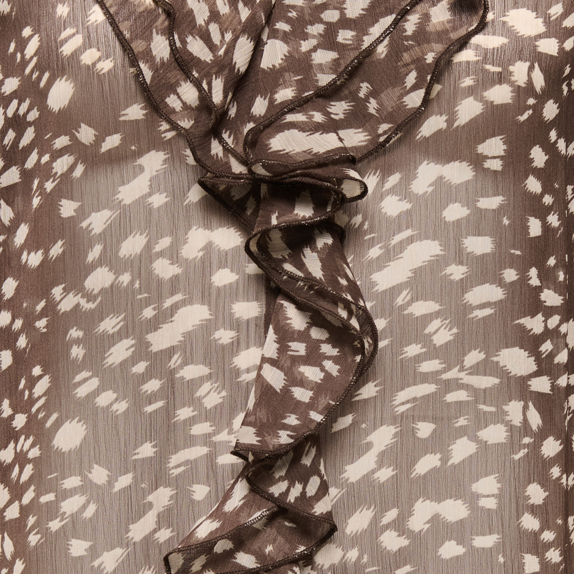 JDY Blusa Sandra Frill Sassafras Chateau Gray Animal Print