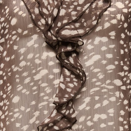 JDY Blusa Sandra Frill Sassafras Chateau Gray Animal Print JDY Blusa Sandra Frill Sassafras Chateau Gray Animal Print