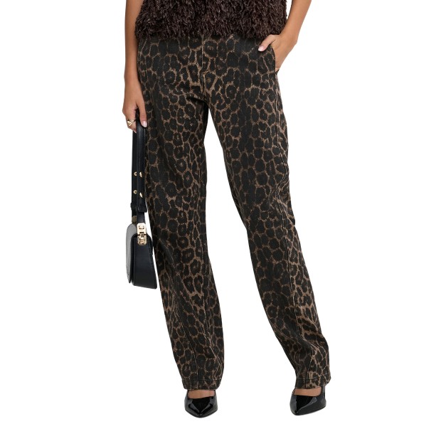 JDY Calça Bay Barrel Fossil Leo