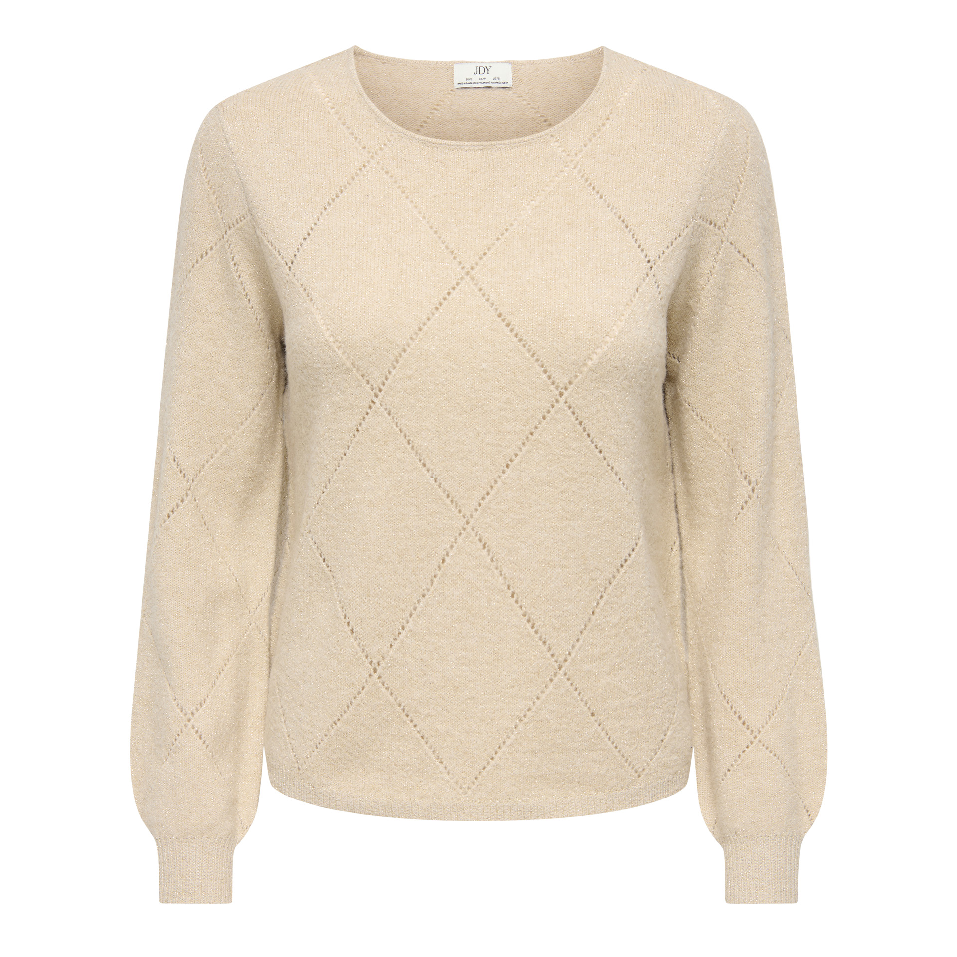 JDY Camisola Aspen Struc Glitter Knt Silver Lining Gold Lurex