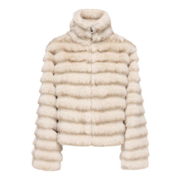 JDY Casaco Allie Faux Fur Silver Lining