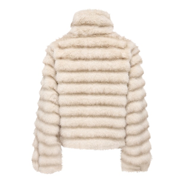 JDY Casaco Allie Faux Fur Silver Lining