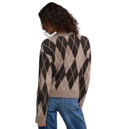 JDY Camisola Bianka Argyle Knt Chocolate Torte Argyle JDY Camisola Bianka Argyle Knt Chocolate Torte Argyle