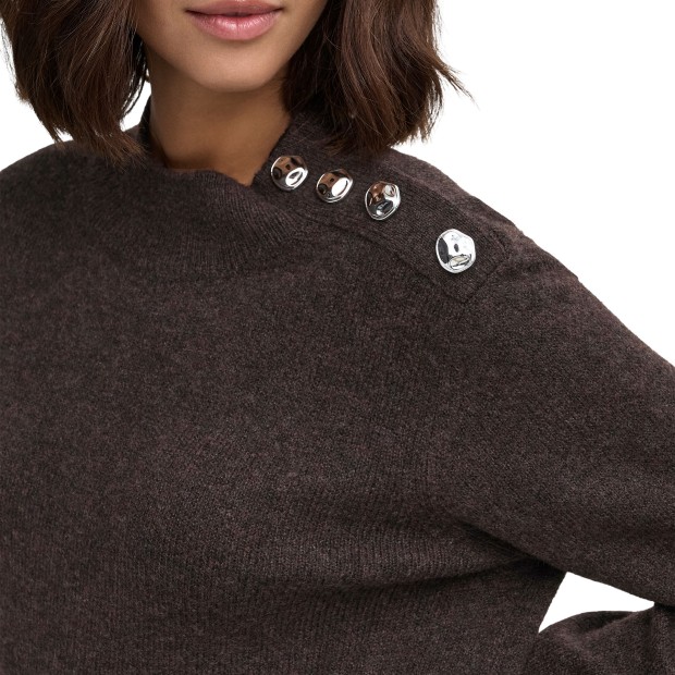 JDY Camisola Super Life Button Knt Coffee Bean Melange