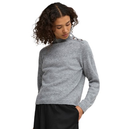 JDY Camisola Super Life Button Knt Medium Grey Melange JDY Camisola Super Life Button Knt Medium Grey Melange