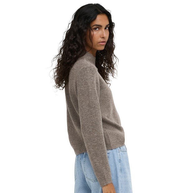 JDY Camisola Super Life Button Knt Walnut Melange