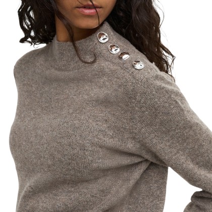 JDY Camisola Super Life Button Knt Walnut Melange JDY Camisola Super Life Button Knt Walnut Melange