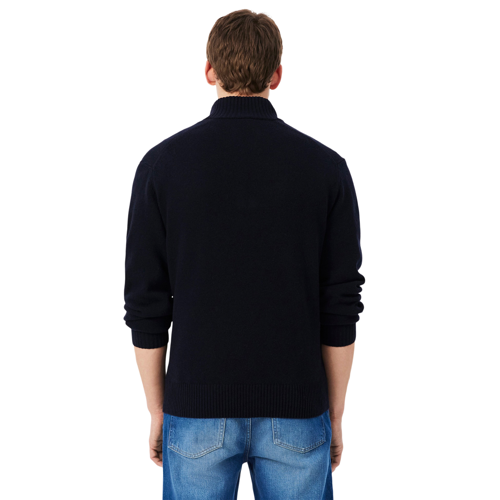 Lacoste Camisola Half-zip Carded Wool Navy Blue