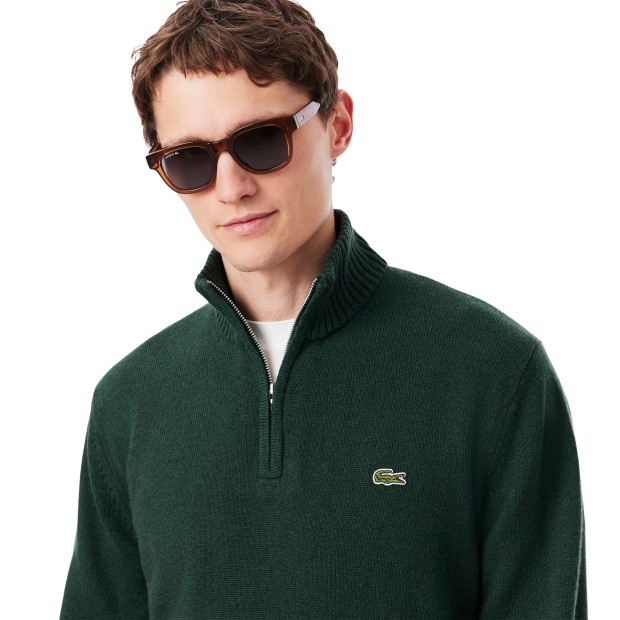 Lacoste Camisola Half-zip Carded Wool Sinople