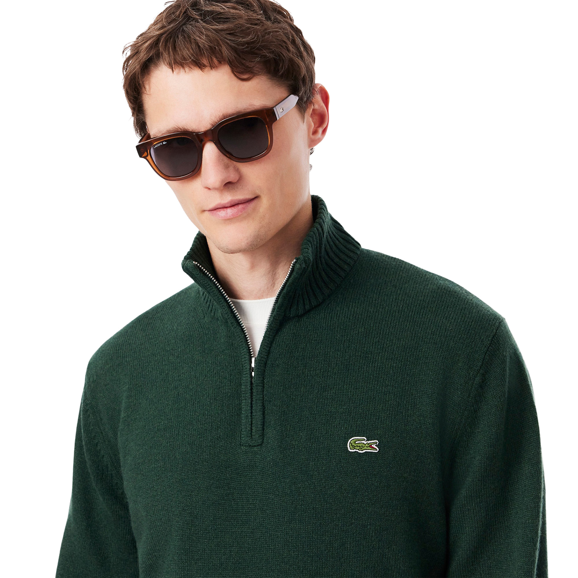 Lacoste Camisola Half-zip Carded Wool Sinople