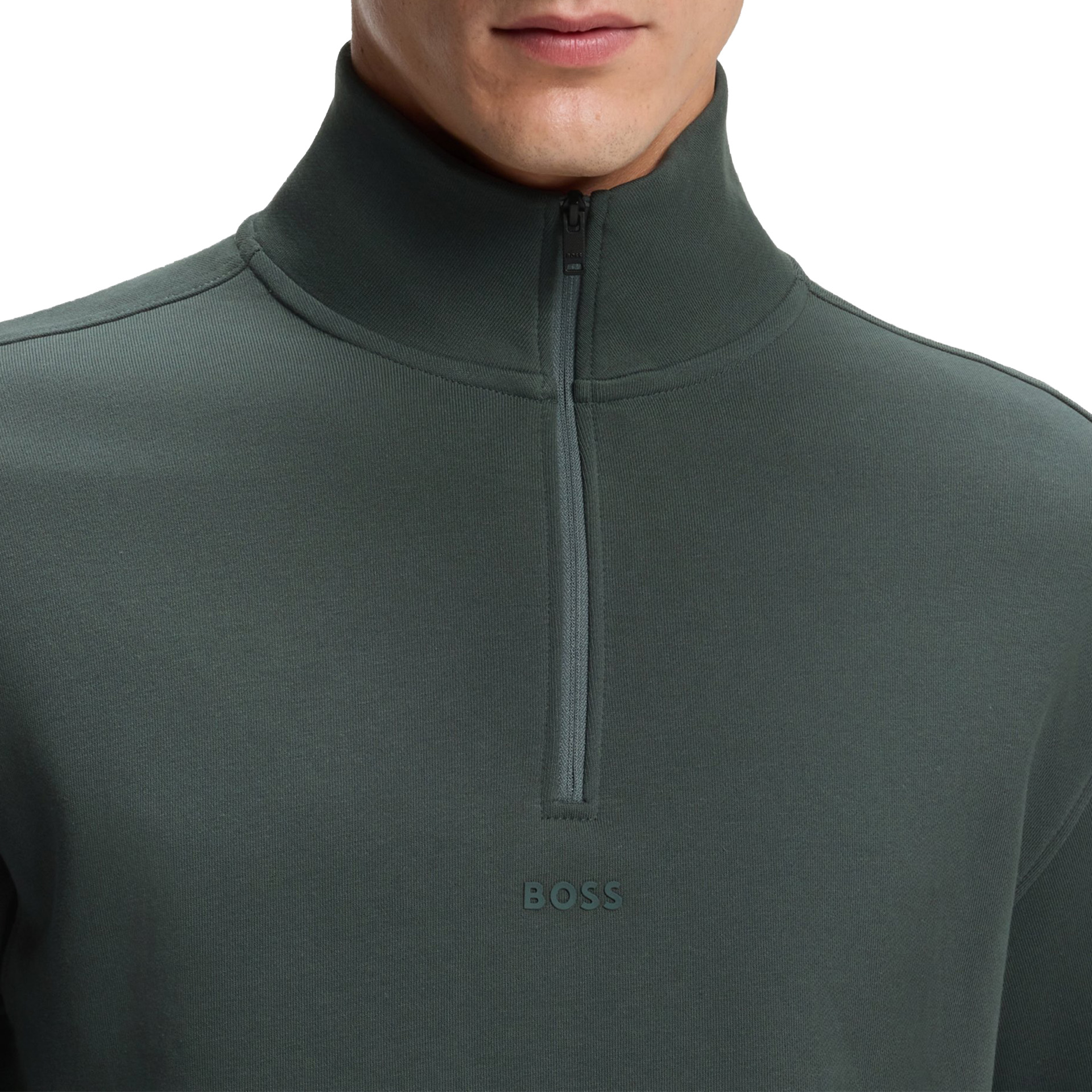 BOSS Sweat Ze Smallzip Open Green