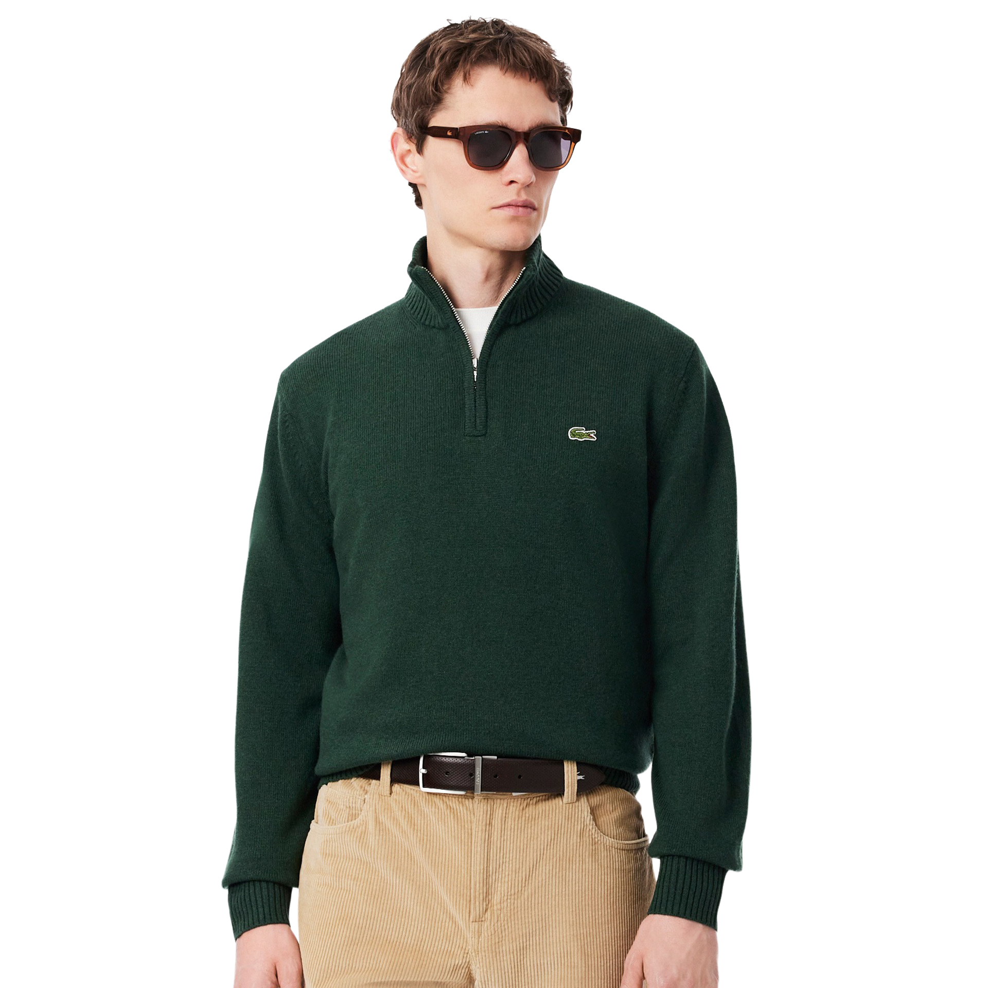 Lacoste Camisola Half-zip Carded Wool Sinople