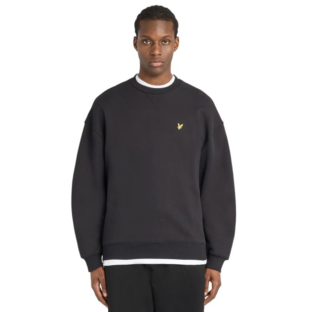 Lyle&Scott Sweat Heavyweight Loopback Crewneck Jet Black