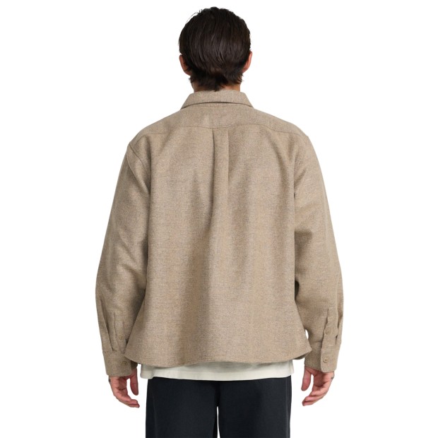 Rvca Camisa Ls Dayshift Solid Flannel Wheat