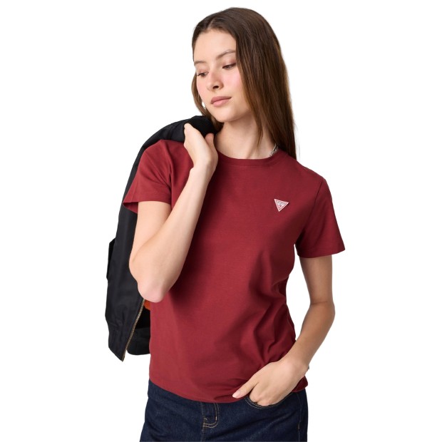 Guess T-shirt Regular Mini Triangle Vineyard Red