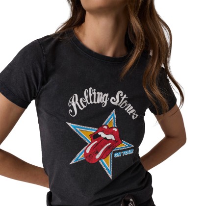 Guess T-shirt Slim Rhinestone Jet Black Multi Guess T-shirt Slim Rhinestone Jet Black Multi