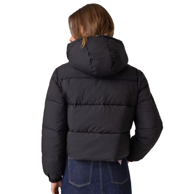 Guess Casaco Cropped Puffer Jet Black A996