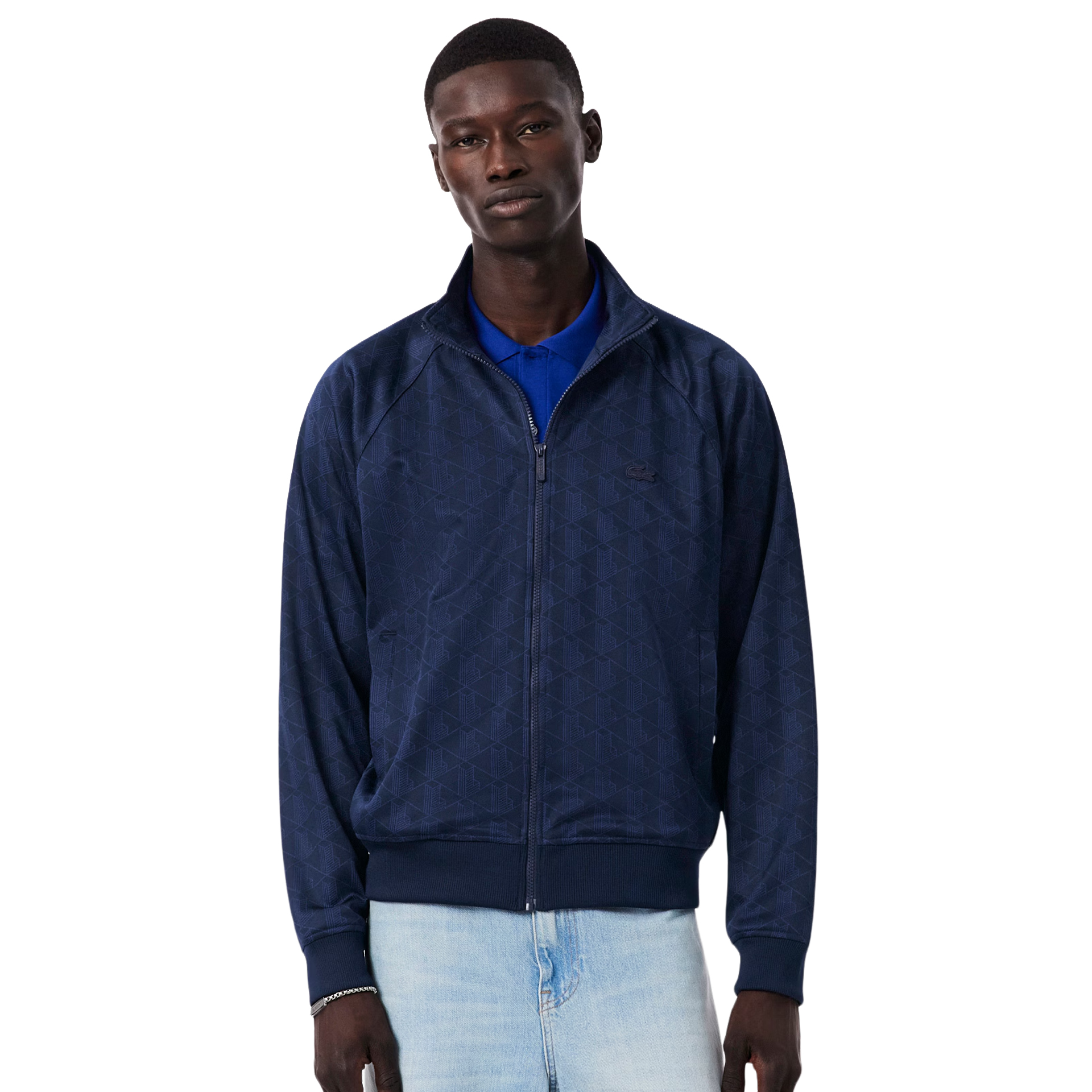 Lacoste Casaco Tonal Monogram Jacquard Navy Blue