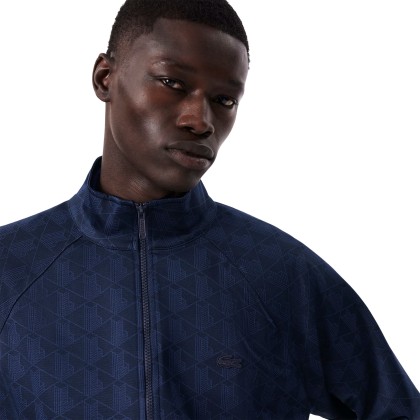 Lacoste Casaco Tonal Monogram Jacquard Navy Blue