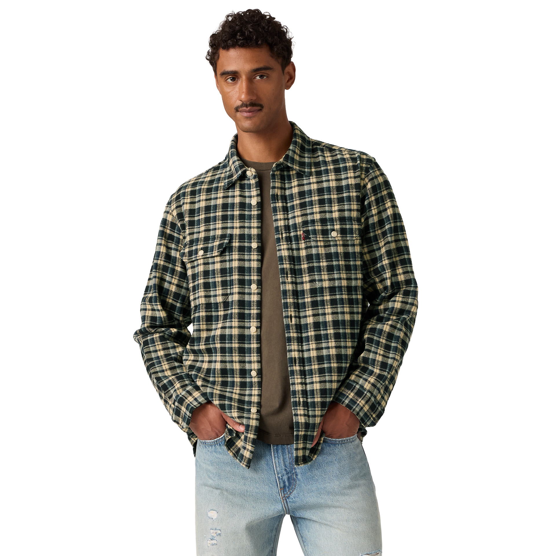 Levis Camisa Jackson Worker Birk Plaid Jet Bl