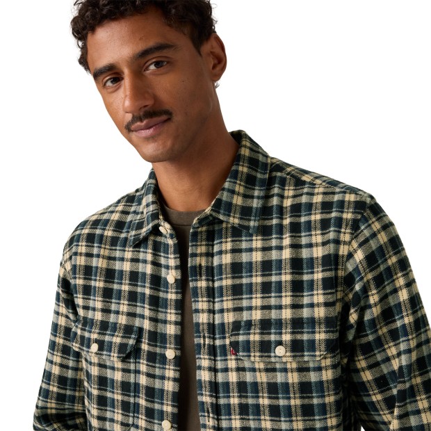 Levis Camisa Jackson Worker Birk Plaid Jet Bl