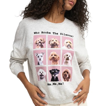 Only Sweat Linda Bear O-neck Box Light Grey Melange Let The Dog Out Only Sweat Linda Bear O-neck Box Light Grey Melange Let The Dog Out