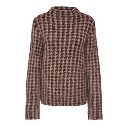Only Camisola Louise Highneck Ex Knt Chocolate Torte Toasted Coconut/black/mel Only Camisola Louise Highneck Ex Knt Chocolate Torte Toasted Coconut/black/mel