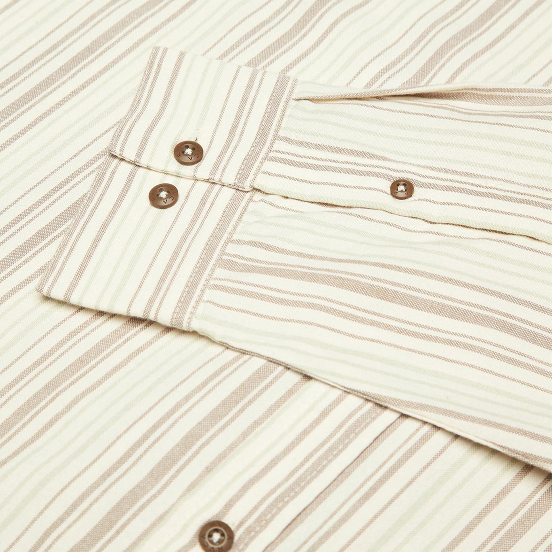 Rvca Camisa Ls Harry Stripe Khaki