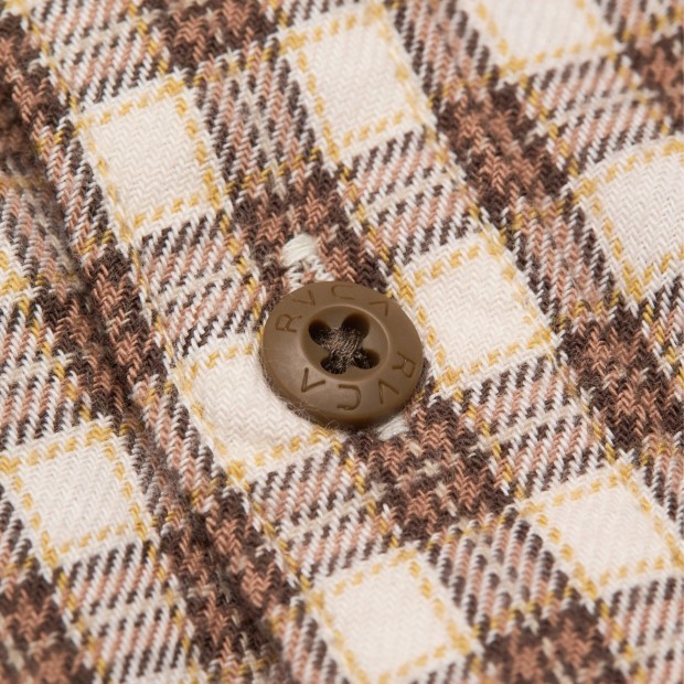 Rvca Camisa Ls Hugues Micro Check Bombay Brown