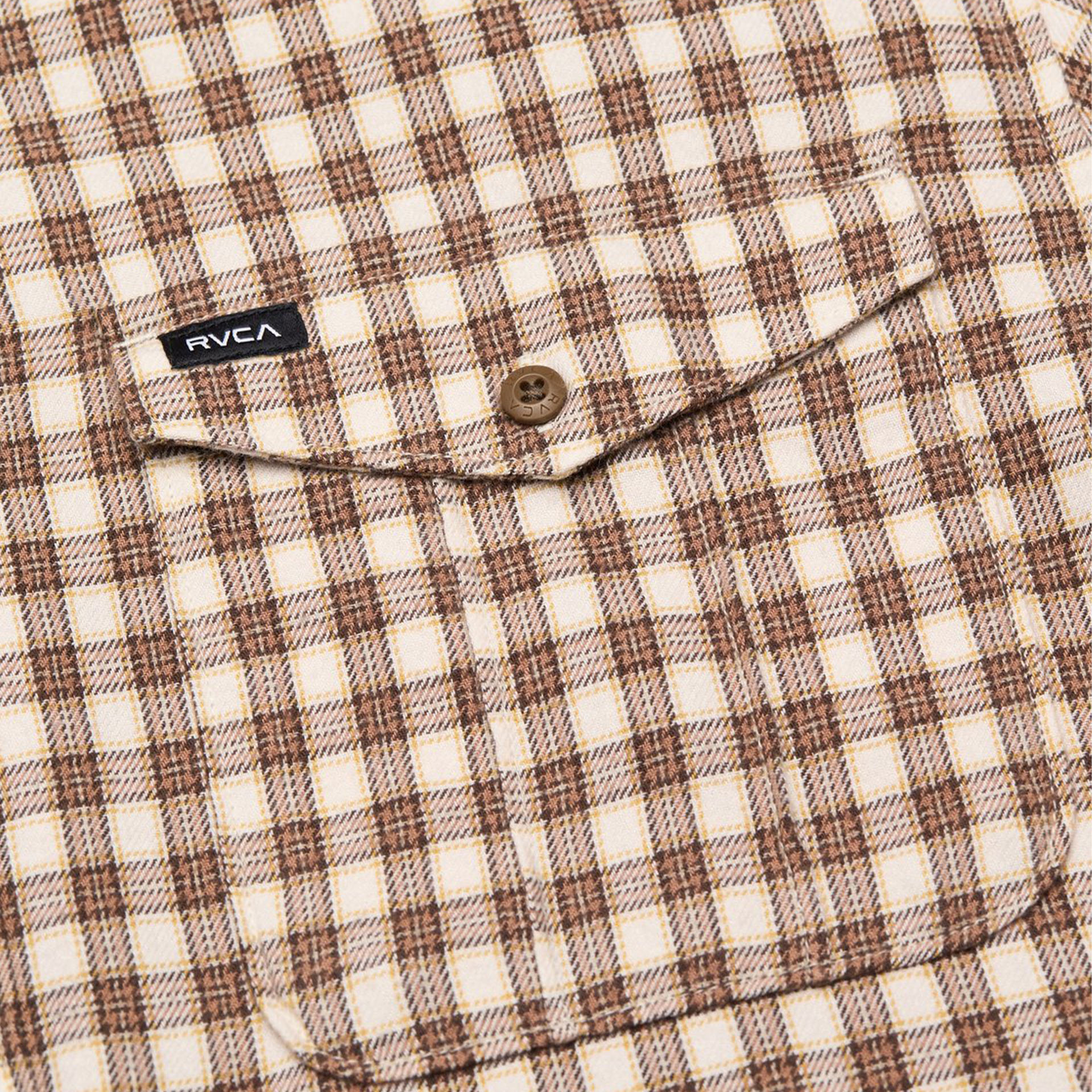Rvca Camisa Ls Hugues Micro Check Bombay Brown