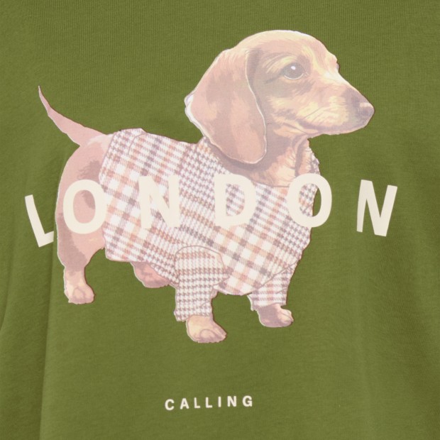 Only T-shirt Vivvi Lovely Sphagnum Dog London
