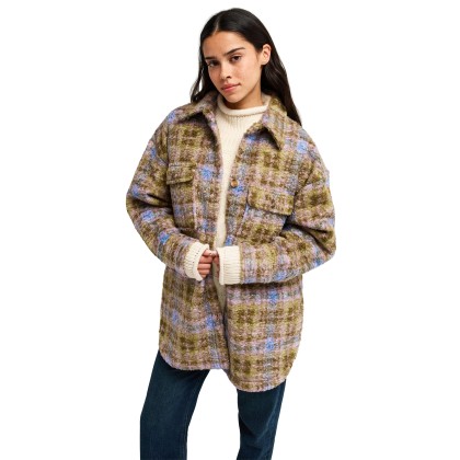 Roxy Casaco Overandabove Oil Green Tartan Pla