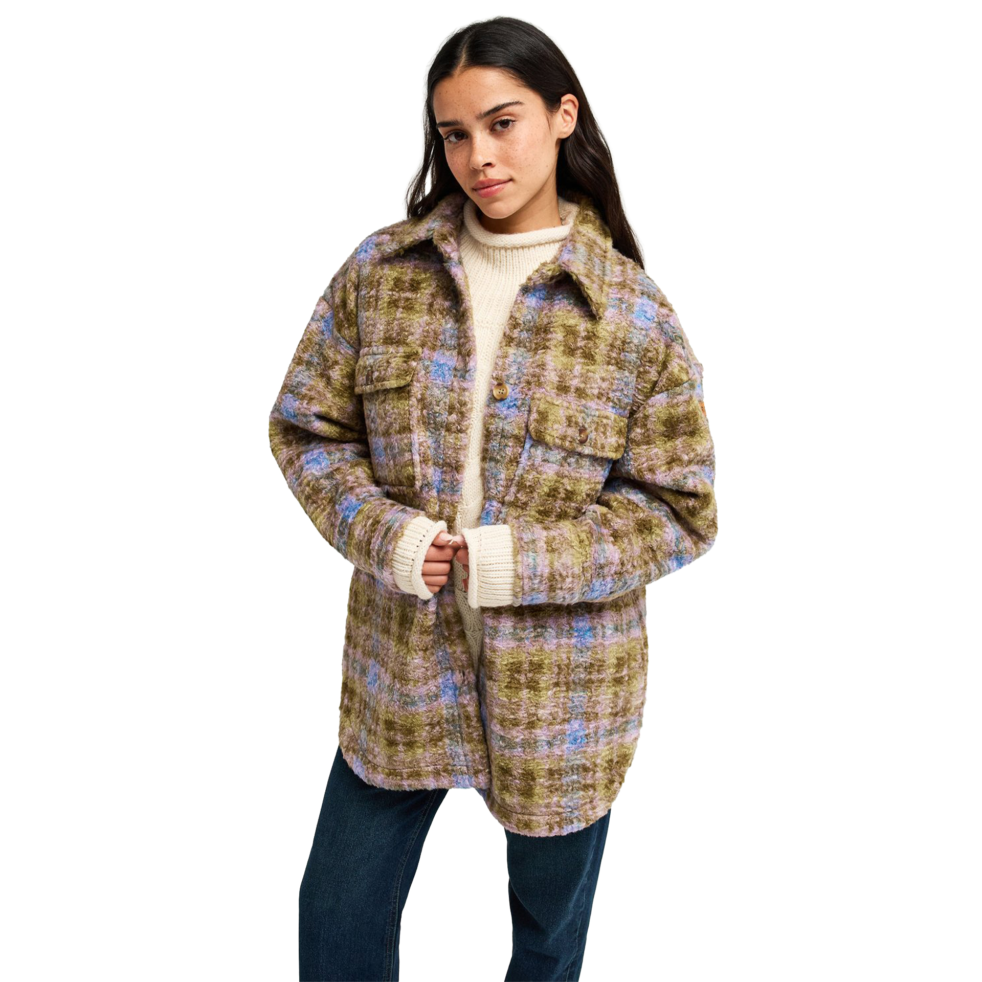 Roxy Casaco Overandabove Oil Green Tartan Pla