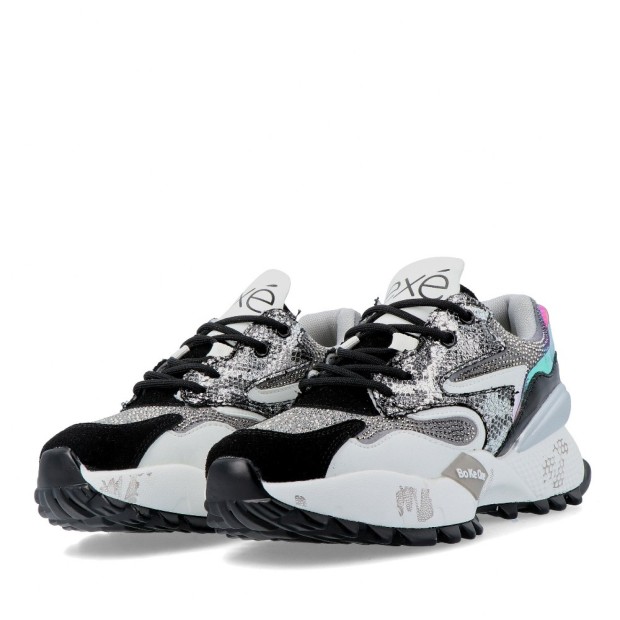 Ex� Sneaker D190608-17 Black-silv