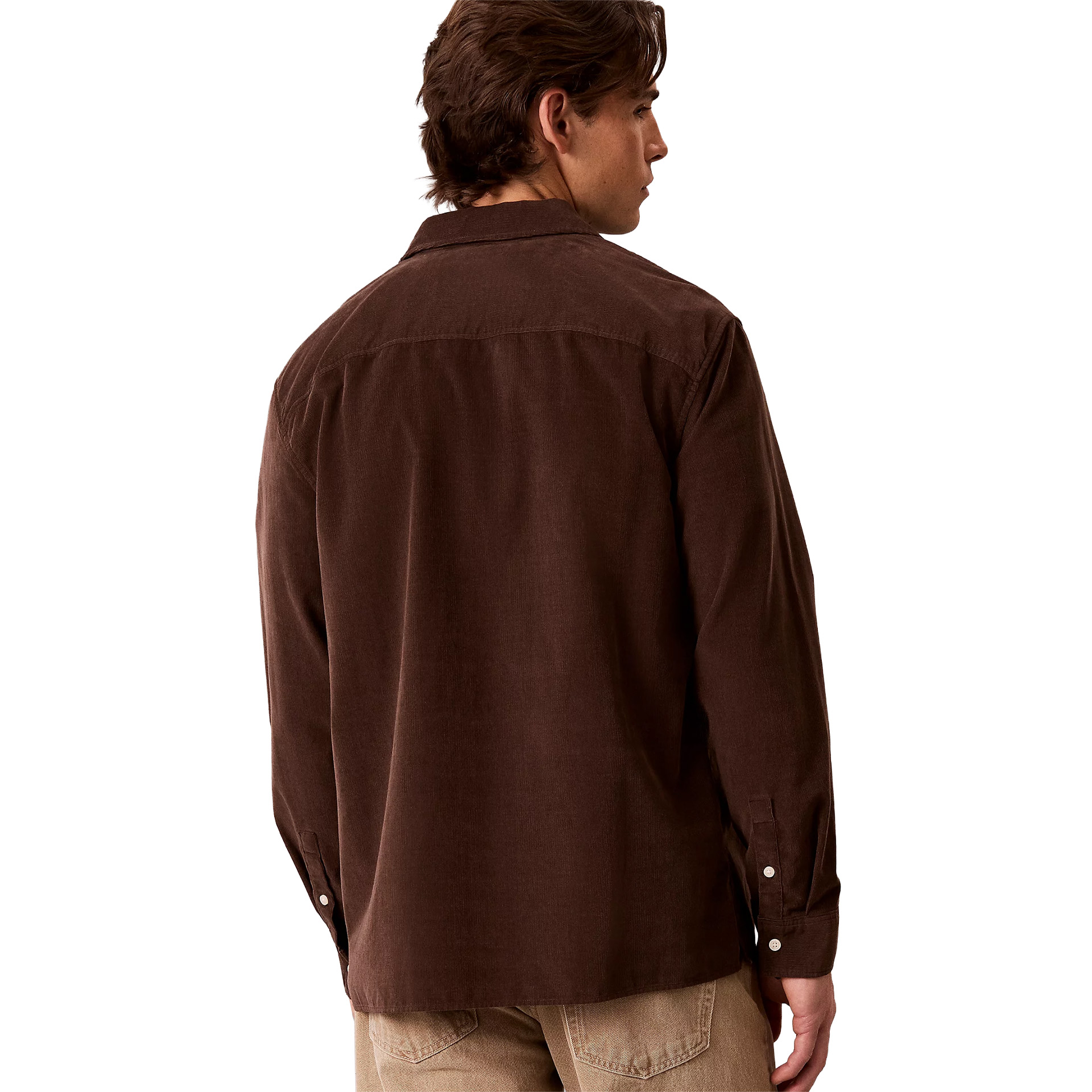 Calvin Klein Camisa Corduroy Easy Brown Cork