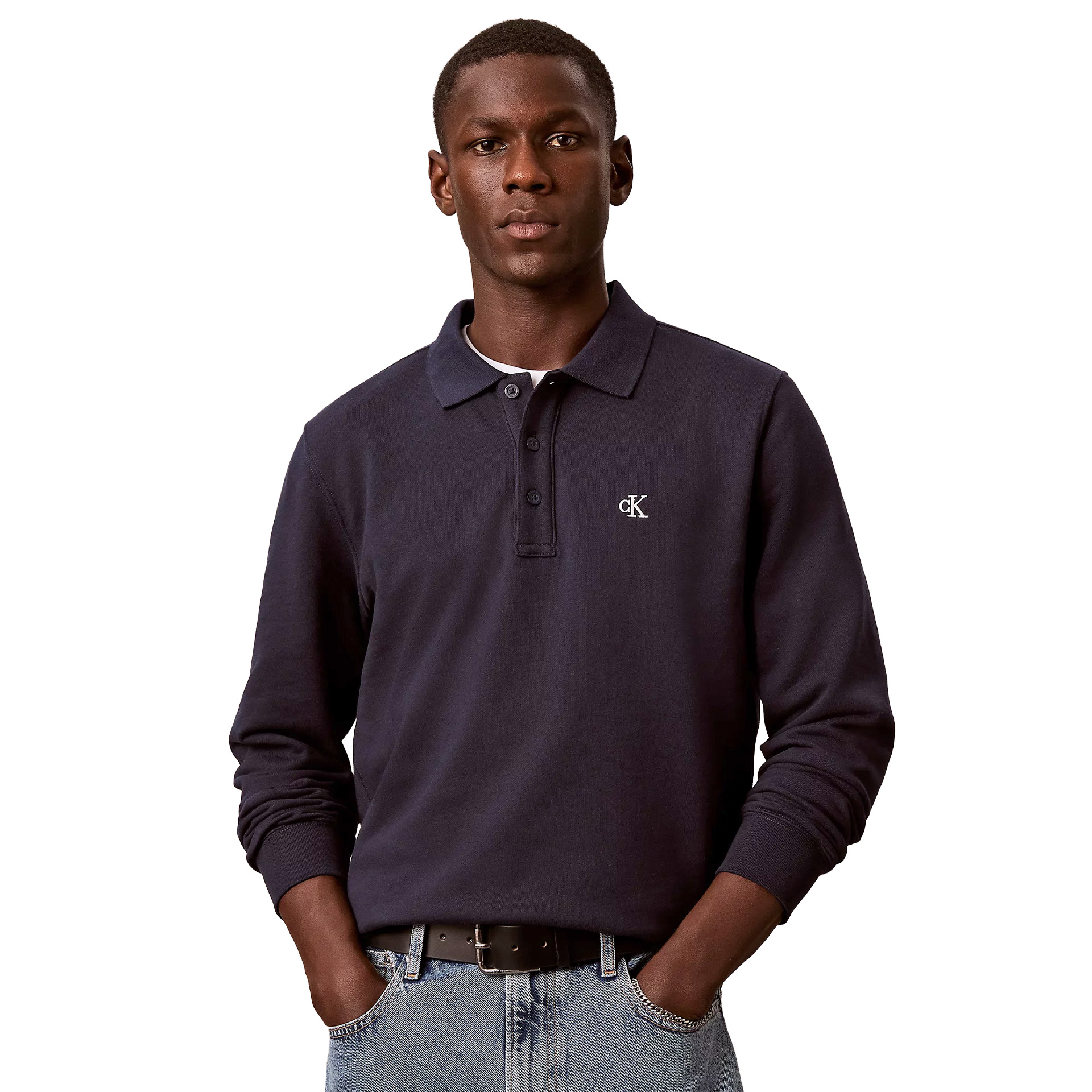 Calvin Klein Polo 350terry Monogram Dark Sapphire