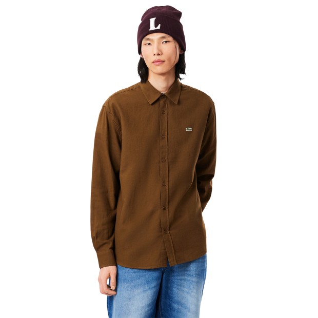 Lacoste Camisa Casual Flannel Mascara Brown