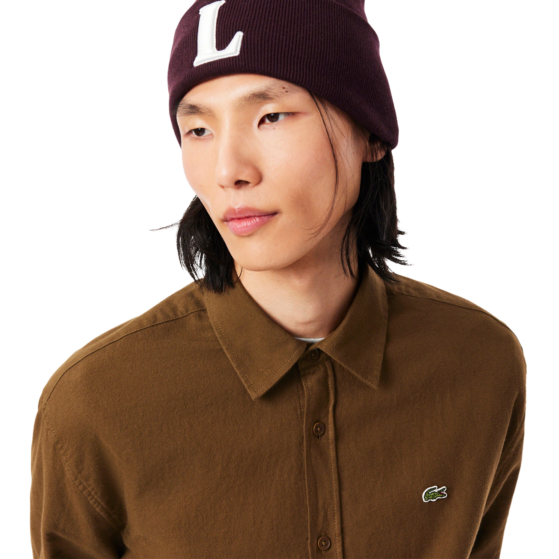 Lacoste Camisa Casual Flannel Mascara Brown