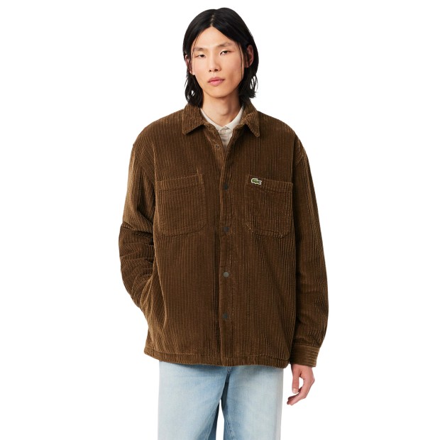 Lacoste Camisa Padded Corduroy Mascara Brown