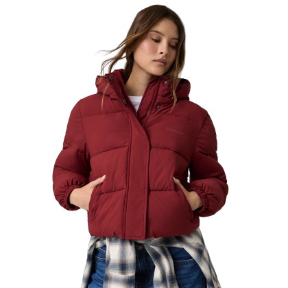 Guess Casaco Cropped Puffer Vineyard Red Guess Casaco Cropped Puffer Vineyard Red