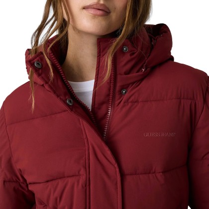 Guess Casaco Cropped Puffer Vineyard Red Guess Casaco Cropped Puffer Vineyard Red