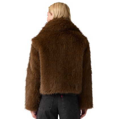 Levis Casaco Laney Faux Fur Downtown Brown