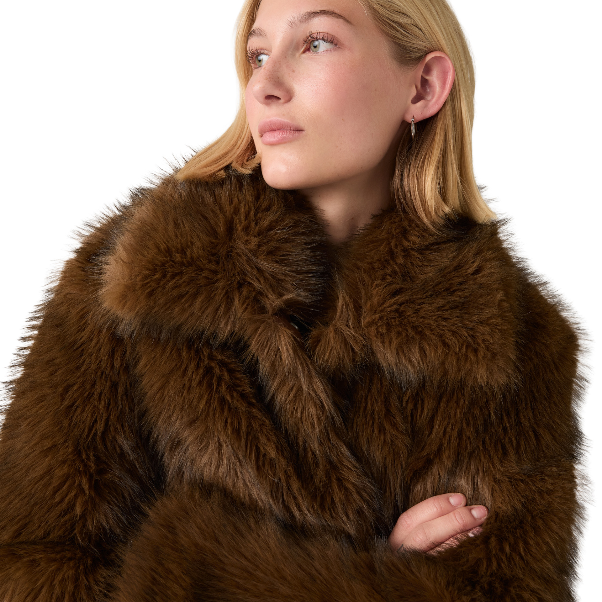 Levis Casaco Laney Faux Fur Downtown Brown