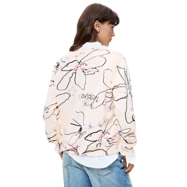 Desigual Sweat Flower Blanco