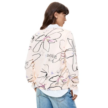 Desigual Sweat Flower Blanco