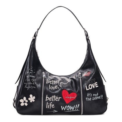 Desigual Mala Wow Heaven Maxi Negro Desigual Mala Wow Heaven Maxi Negro