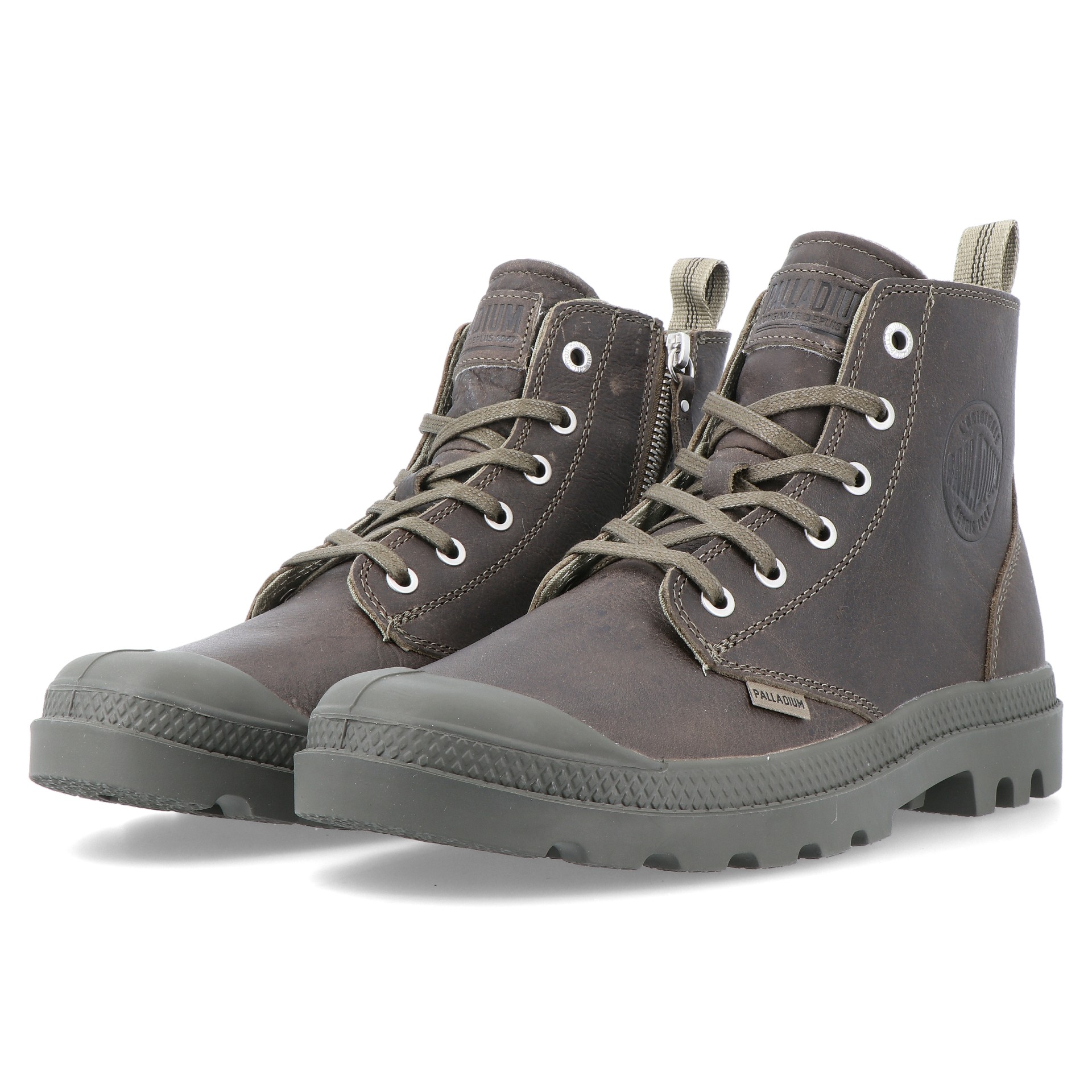 Palladium Pampa Hi Zip Leather Ess Dusky Green